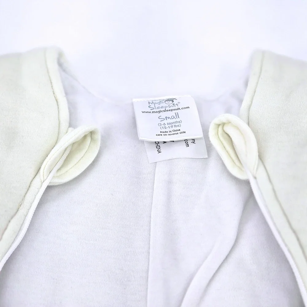 Baby Merlins Magic Sleepsuit Cream Cotton Swaddle Transition Small 3-6 Months